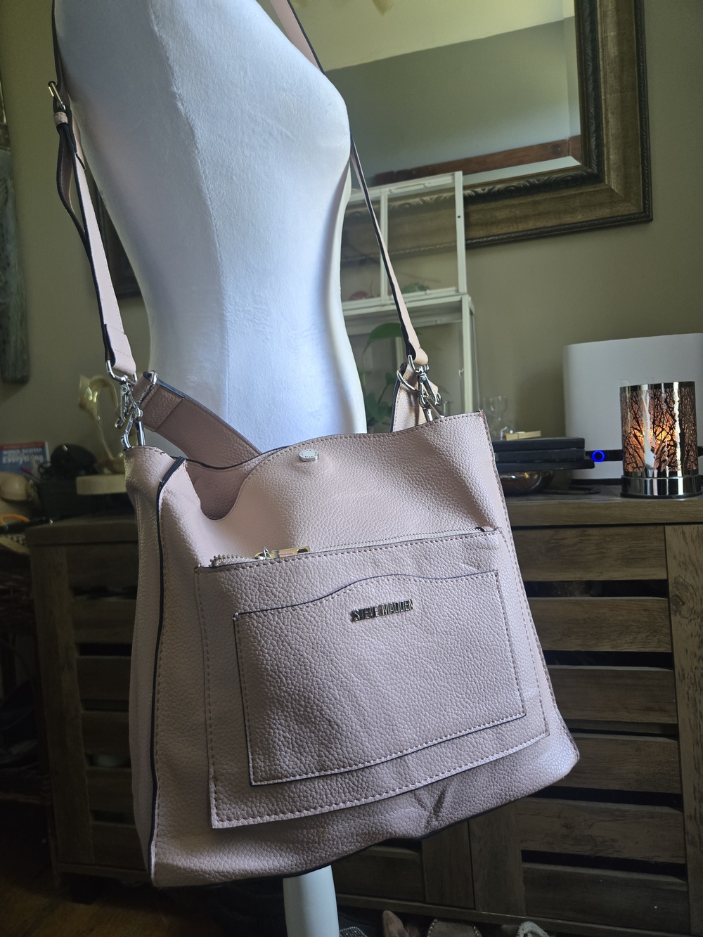 Steve Madden Light Blush Pebbled Shoulder Bag